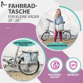 Ikuri Small Bicycle Bag 20-26 Inch for Children Folding Bikes Made of Tarpaulin with Shoulder Strap - Banana Leafs Model