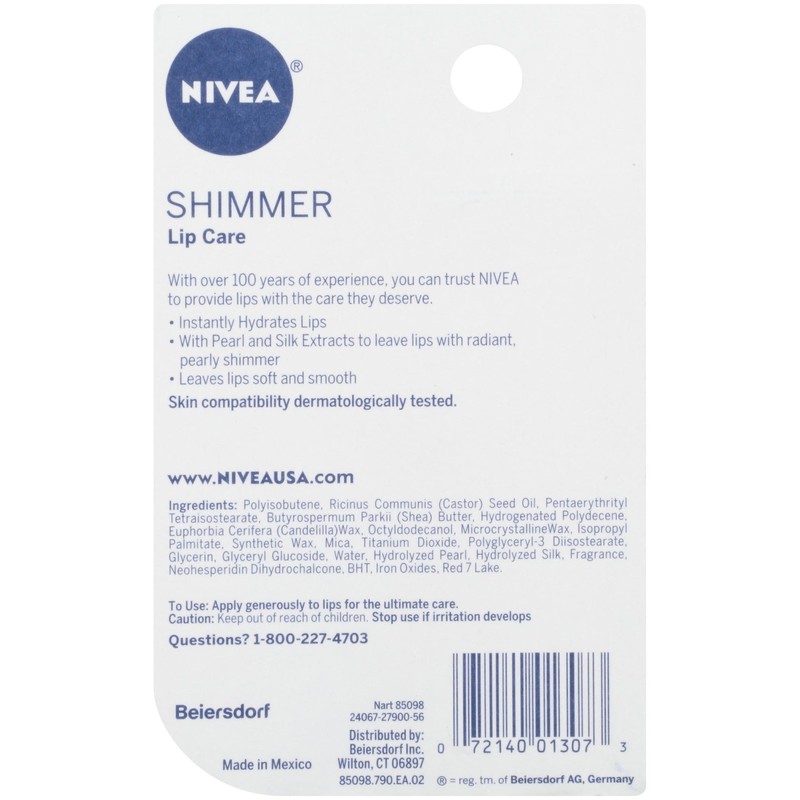 NIVEA Shimmer Lip Care, Moisturizing Lip Balm Stick with Shea