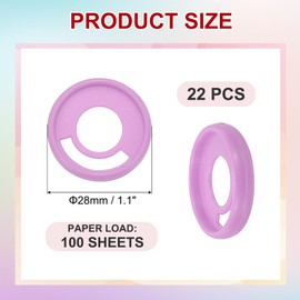 PATIKIL 28mm 1.1" Plastic Round Book Binding Discs, 22 Pcs Discbound Expansion Discs Pen Insertable Plating Round Binder Rings for DIY Notebook Planner, Purple