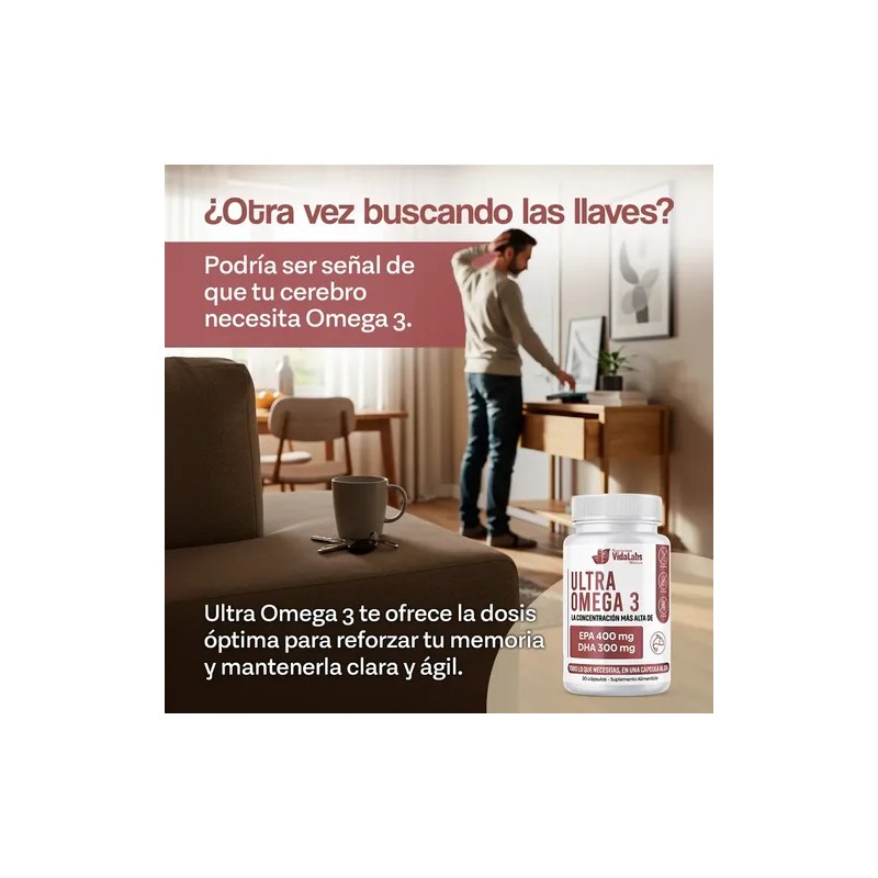 3 Frascos Ultra Omega 3 Nutrientes Vidalabs México Epa Y