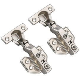 Kimdot 2 Pack 26mm Mini Cup Hinge for Billy Cabinet, European Full Overlay, Soft Close Cabinet Door Hinge for Thin Door,Nickel Plated