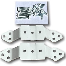 K-TEC (2 Pack) 2"x3" Downspout Strap/Cleat for Fastening Downspout to House. Easily Zip Screw These Clips to Back of Downspout and Attach to Home with Included Color Matching Scews