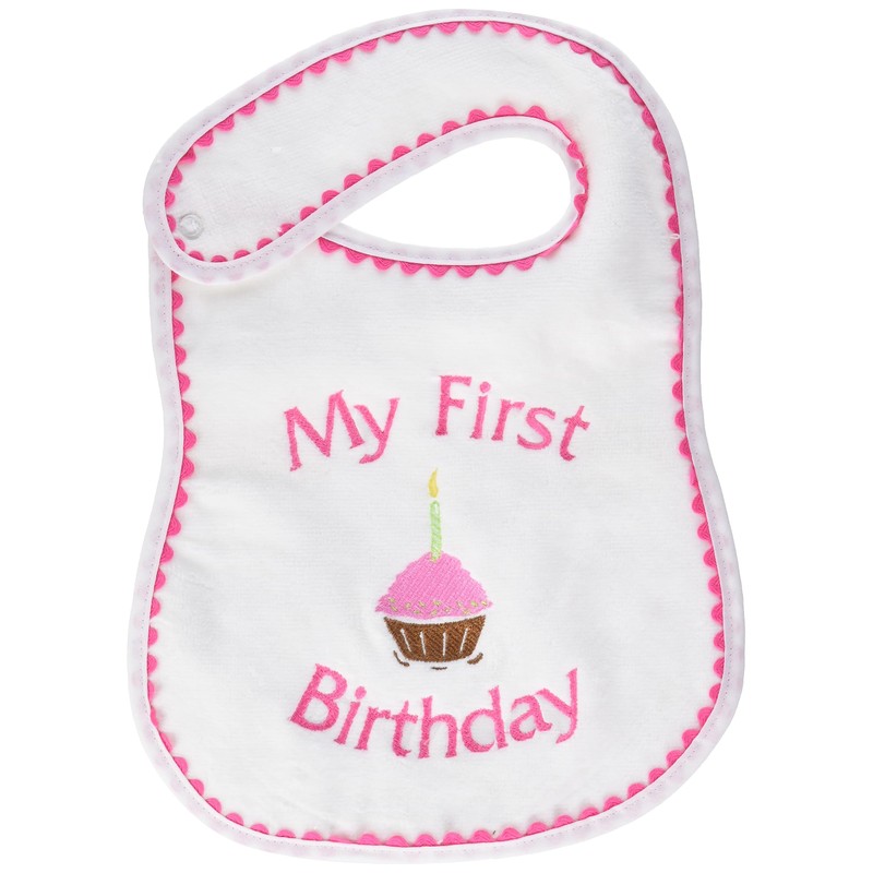 Raindrops - Babero Bordado para Primer cumpleaños, Color Rosa