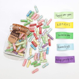 KBFUSHI Capsule Letters Message in a Bottle - Valentine’s Day Gifts for Girlfriend Boyfriend - Love Letter for Anniversary, Birthday,Valentines Day, Mothers Day (Mixed Color 50pcs)