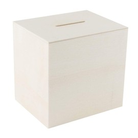 Ideen mit Herz Wooden Money Box | Wooden Box | Ideal for Crafts & Painting | 10.2 cm x 9.8 cm x 8.2 cm | with Plastic Closure on the Bottom