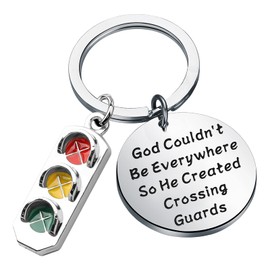 SEIRAA Crossing Guard Gift God Couldn't Be Everywhere So He Created Crossing Guards Keychain Lollipop Man Jewelry (Crossing Guard Keychain)