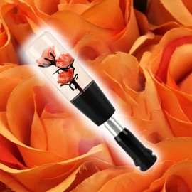 Unbranded JDM Clear Orange Real Flower Automatic Gear Stick Shift Knob Lever Shifter 23cm