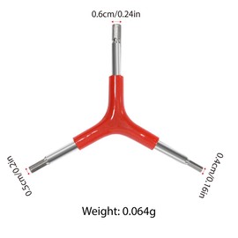 AIMALL Compact Trigeminal Hexagon Tool for Road Bike & Mountain Bike Repair, Portable 3-Way Wrench, Hex Key Size 0.24in, 0.2in, 0.16in, Lightweight 0.064g