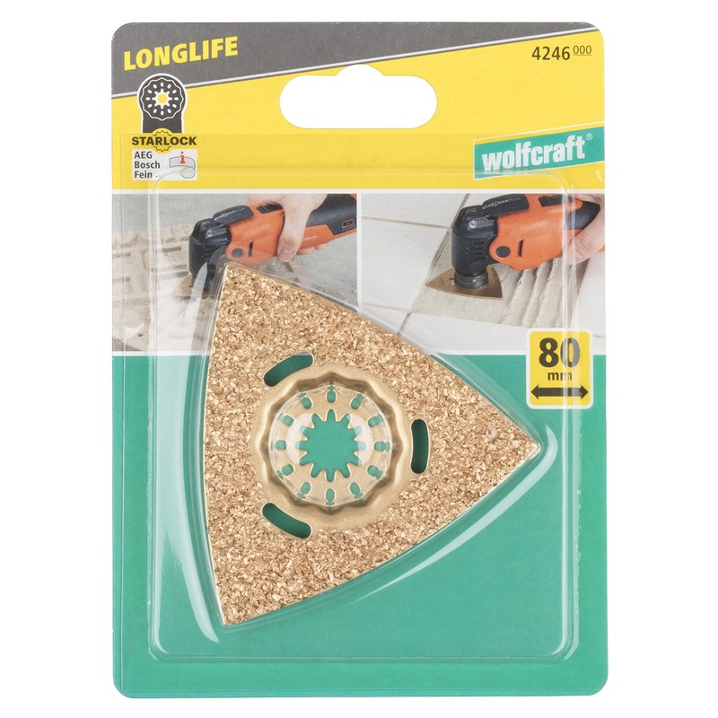 wolfcraft Tungsten Carbide Coated Sanding Plate "Expert", STARLOCK receptacle I