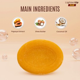 Lighten-Up Papaya Soap - 3.38 fl oz / 100 g- Natural Papaya Bar - Moisturizing Exfoliating Soap, Coconut Oil & 4% Shea Butter - Brightening for All Skin Types