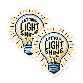 Let Your Light Shine Magnet 4 inch 2 Pack Vinyl for Fun Souvenir Gift Refrigerator Fridge Dishwasher ID44999
