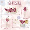 4Pcs Wedding Hair Pins Set, Pink Flower Bridal Hair Pins