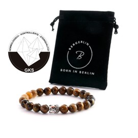 BERGERLIN Tiger's-eye bracelet with natural stone pearls and Buddha head pearl