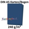 50 DIN A5 Single Cards Paper Sheets – Dark Blue