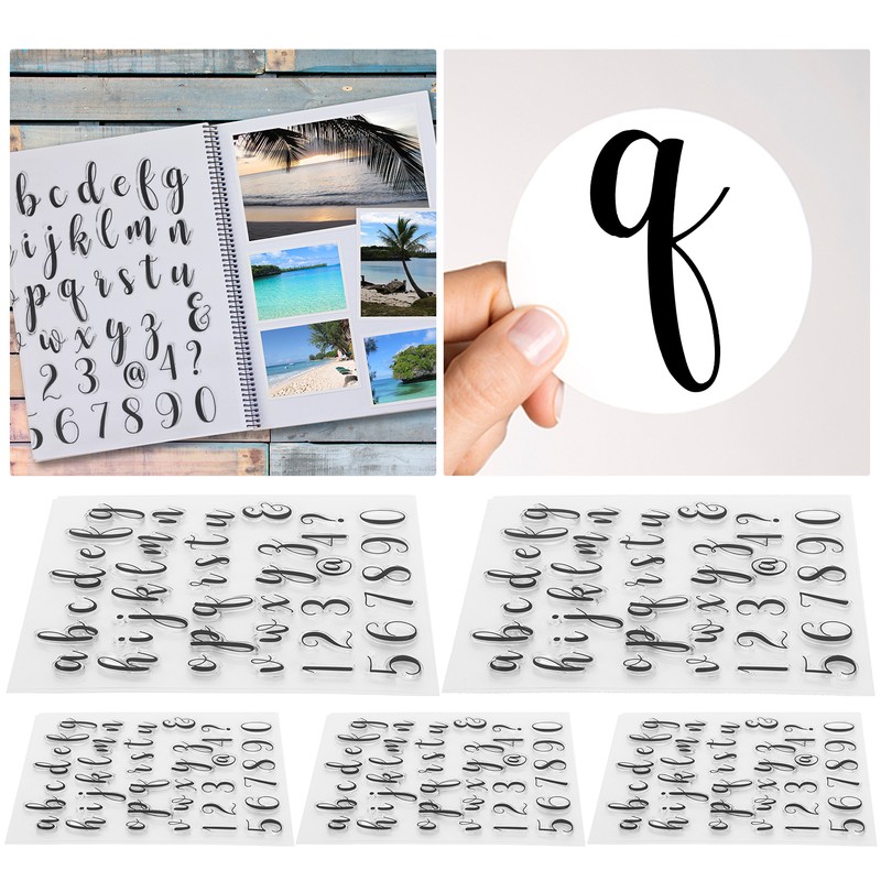 5Pcs Transparent Stamp DIY Journal Scrapbooking 39 Character Lower Case