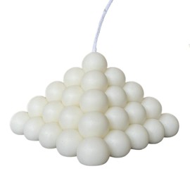 SPacio - Candle Bubble Pyramid - Candle Decorative - Five Layer Pyramidal Balls of Soy Wax - Shape Pyramid Type - Size 4.7 x 3.7 in - Single Item - Style Nordic - Color White