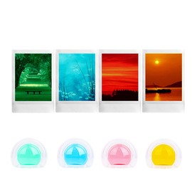 MUZIRI KINOKOO Close-Up Lens Filter Set with 4 Colors Compatible for Fuji Instax Mini 12 Instant Camera, Blue Green Yellow Pink 4x Mini 12 Lens Filter Se