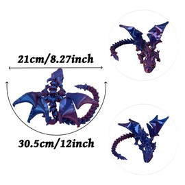 3D Printed Dragon Purple Crystal Dragon Home Decor Executive Desk Toys Home Office Decor Desk Toys for Birthday Party