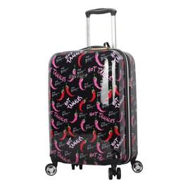 Betsey Johnson Designer 20 Inch Carry On - Expandable (ABS + PC) Hardside Luggage - Lightweight Durable Suitcase With 8-Rolling Spinner Wheels for Women (TAMALE, 20in)
