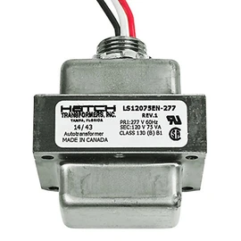 75 Watt - Step Down Transformer 277 Volt to 120 Volt - for Use with Halogen Lamps - Hatch LS12075EN-277