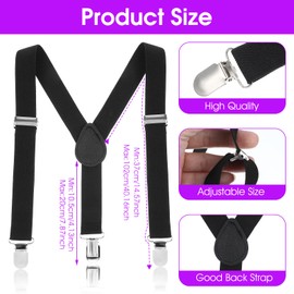 Mabor Suspenders for Boys and Girls, Elastic Y-Back Design Suspenders Toddler Suspenders Boys with Strong Metal Clips(1 Pcs)