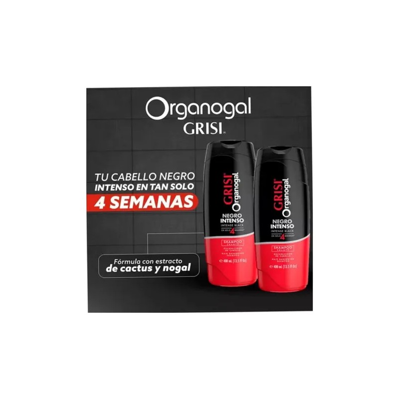 2 Shampoo Grisi Organogal Negro Intenso 400ml
