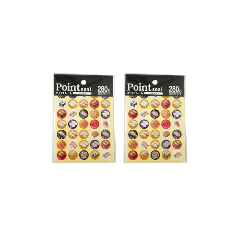 Kaiten Sushi Point Stickers, 280 Pieces x 2 Pieces |