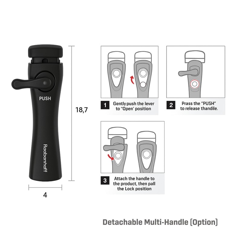 Roebenhoff - Multi Handle - Compatible with Roebenhoff Pans and