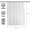 TheBlackSpot Small Stall White Boho Shower Curtain with Scalloped Border