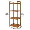 Utoplike Teak Wood Bathroom Shelf Organizer Stand, Standing Shelves Shower