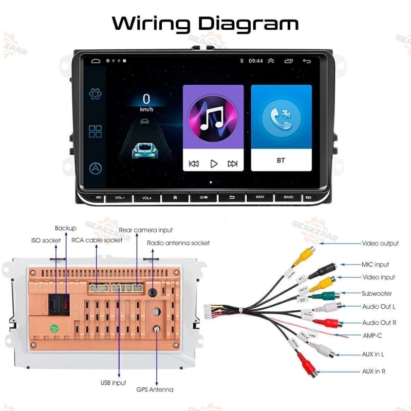 GEARZAAR 9" Android 12 Car Stereo Radio Fit Apple Carplay