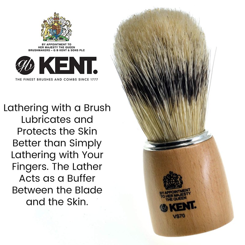 Kent Large Wooden Bristle Shaving Brush Large - Wood -