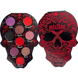 Malagna Cosmetics Paleta de Sombras de ojos 9 colores Mictlán Calavera ultra pigmentadas (Mictlanci, Normal)                                          