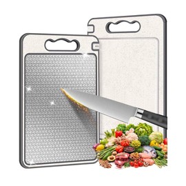 JEJA Stainless Steel Chopping Board for Kitchen, Double Sided Cutting Board for Meat and Vegetables, Diamond Texture 304 Stainless Steel