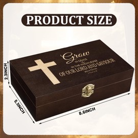 Memory Keepsake Box for Baptism Gifts Christening Wooden Gift Box 8.6 x 5.1 x 2.4 Inches Storage for Boys, Girls Jewelry Storage for Baptism Catholic Memory Keepsake(Cross)