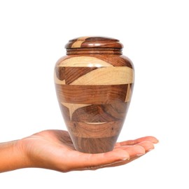 Prime Art Wooden Urns for Human Ashes Adult Cremation Urns for Adult Ashes Funeral Urns Wooden Urn Box Wooden Pet Urn Wooden Memorial Urn for Ashes (Green Resin, Small (65Cu/Inches))