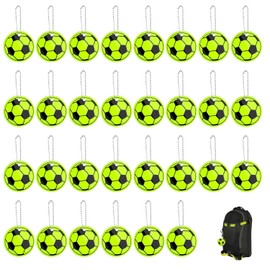 Bettinay 30 PCS Football Party Bags Fillers, Reflector Football Keyring for Boys Kids Gift