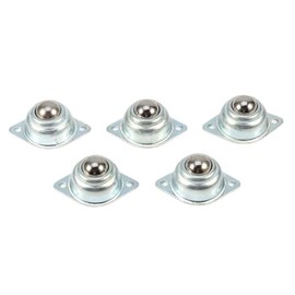 Pack of 5 Metal Castors for Furniture Steel Universal Small Flat Furniture Castors with 2 Holes Load Bearing 15 kg