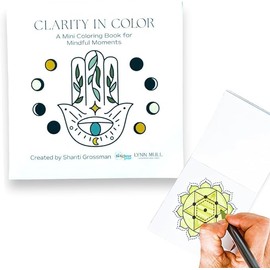 A Brighter Year Clarity in Color Mini Coloring Book Pocket Size Small Gifts for Men, Women, Teen, Child, Woo-woo, yoga, crystal 3x3 inches Travel Size Coloring Book, 50 Pages