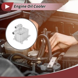 HEROFFIX Engine Oil Cooler for Ford Edge 07-09 V6 3.5L Transmission Oil Cooler Trans Cooler No.7T4E6A642DA/7T4E-6A642-DA Aluminum Alloy Silver Tone 1 Pcs Car