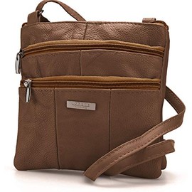 Lorenz Ladies Small Genuine Soft Leather Cross Body / Shoulder Bag (1) # 1941 - Brown