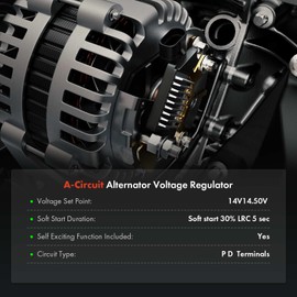 A-Premium Alternator Voltage Regulator Compatible with Mazda 3 2004-2009, 5 2006-2007, RX-8 RX8 2004-2008, Protege 1997-2003, Protege5 2002-2003 & Kia Sephia 1997, 14V P D Terminals