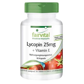 Fairvital | Lycopin Kapseln mit Vitamin E - 25mg Lycopin - VEGAN - 90 Kapseln - mikroverkapselt