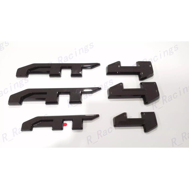 GMC 4PCS Gloss Black Door Rear AT4 Canyon OVERLAY Emblems
