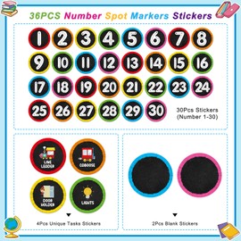 WhatSign Line up Spots for Classroom Floor Number Stickers for Classroom 36Pcs Line up Dots Line up Numbers Floor Numbers for Classroom Lining up Back to School Preschool Kindergarten Supplies