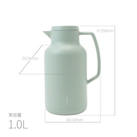 POKETLE Poketto Tabletop Pot, Keeps Warm and Cold, Glass Thermos, 1L, Grey