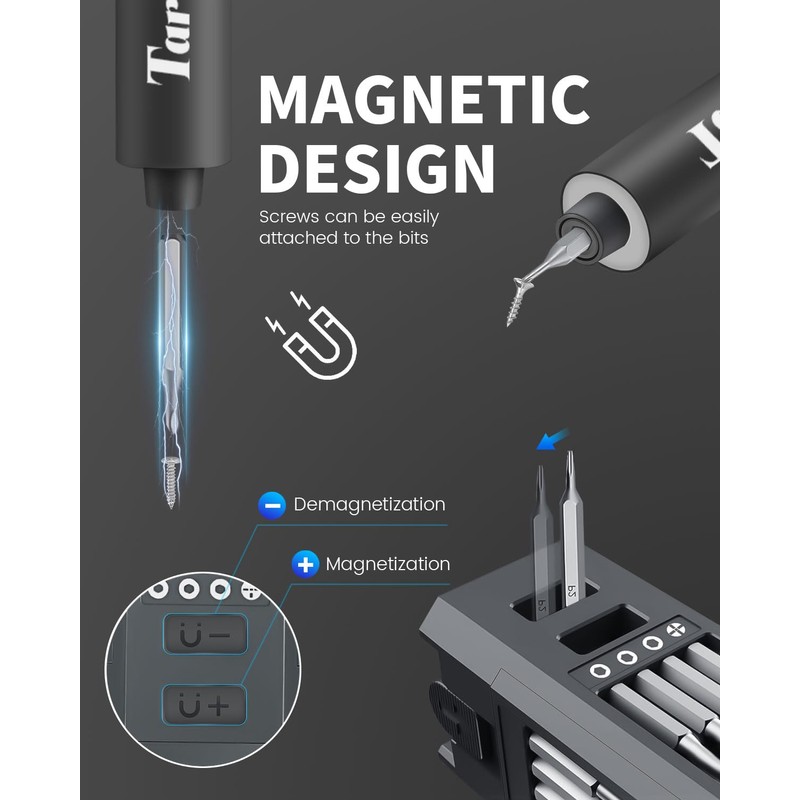 Tarlido Electric Screwdriver, 4V Precision Screwdriver Set, 49-in-1 Cordless Power