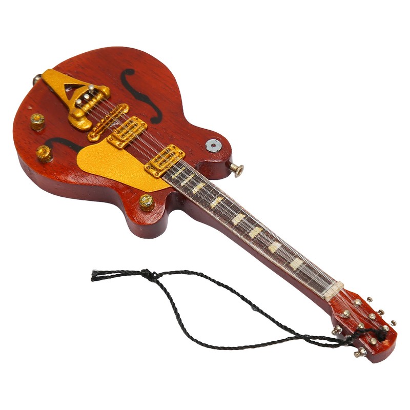 Miniature Electric Guitar Model Innovative Simulation Hand Crafted Wooden Guitar