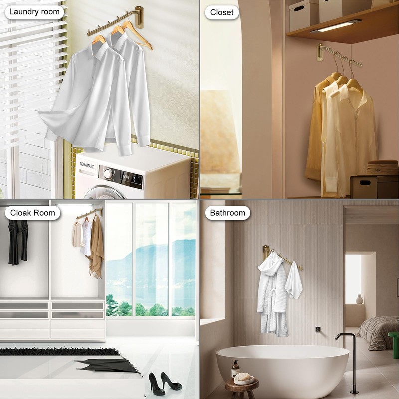 Sumnacon Stainless 2 Pcs Steel Clothes Hanger Rack-Wall Mount Garment