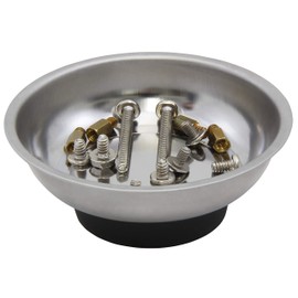 McPower Magnetic Tray MS-80 | Diameter 76 mm | Rubberised Base | Magnetic Bowl for Screws, Bits, Small Parts | Workshop Accessories for Repair and Assembly